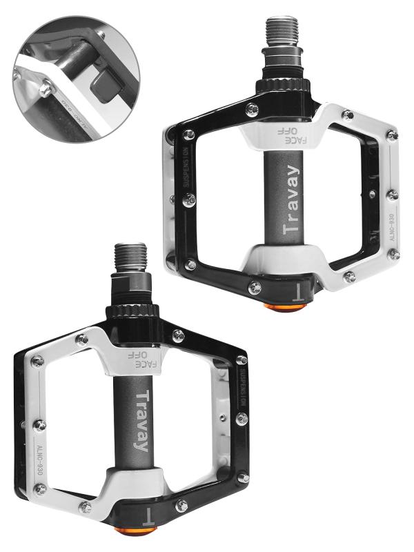 Travay ペダルTravay 最新開発 自転車 ペダル ダンピング効果強化 3ベアリング 滑らかな回転 自転車 ペダル フラットペダル ロードバイク/クロスバイク/mtbなど用(4)