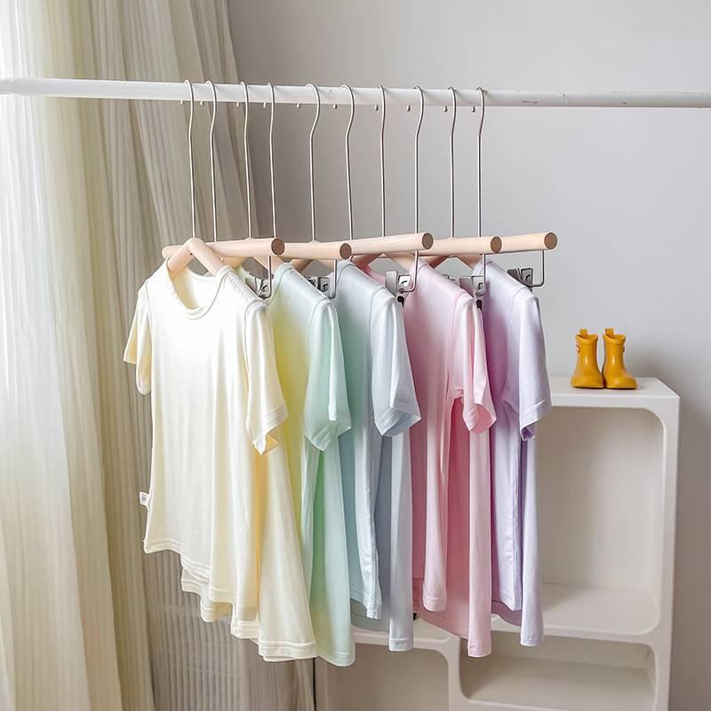 Pyjamas Niños Primavera-Verano Conexión Modal Materiales Semirangulares Semirangulares Manchas delgadas Rápido Secado Suave Armario de la habitación Vestuario para niños Niño Niña Casual