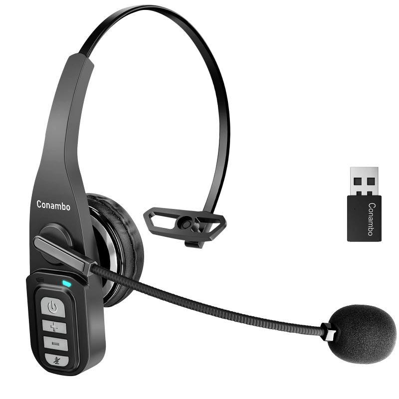 Bluetooth ヘッドセット 片耳 ハンズフリー 通話 最大19時間使用 ノイズキャンセリング マイク付き Skype Zoom ウェブ会議 オンライン授業 トラック運転手 コールセンター Android & iphone & PC対