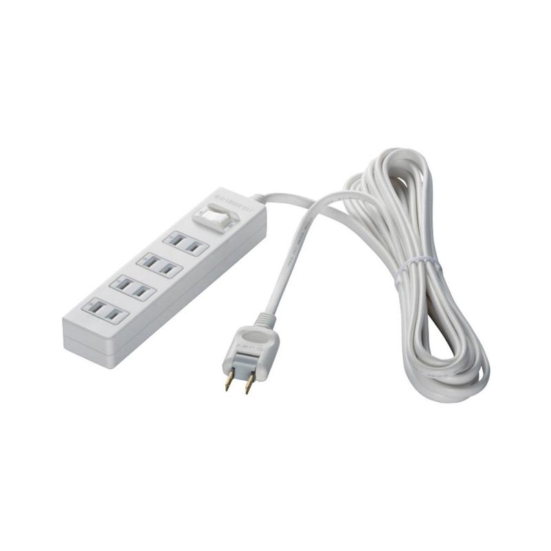 BUFFALO 2ピン電源タップ 4個口 スタンダード 2m ホワイト
