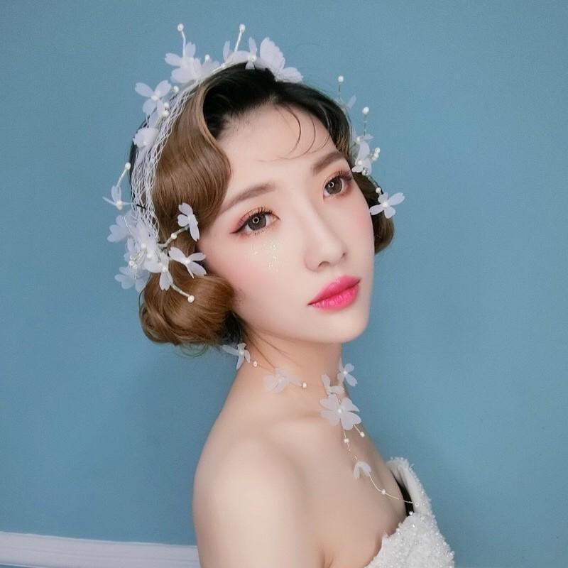 ヘアアクセサリー レディース 花嫁 ブライダル ウェディング 結婚式 二次会 パーティー ヘッドドレス 髪飾り 蝶 ネットチュール カチューシャ ヘアバンド ドレスアップ 華やか エレガント 小物