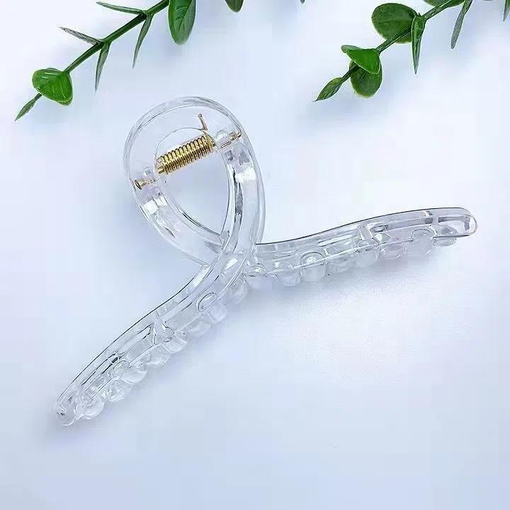 バンスクリップ レディース クリア 特大 ワイド 強力ホールド 多毛用 まとめ髪 シンプル 高級感 ヘアアクセサリー ハンドメイド パーツ 資材