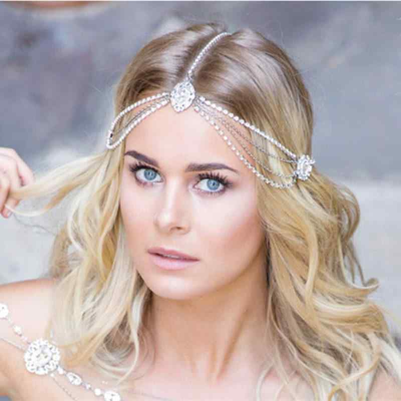 ヘアアクセサリー レディース 花嫁 ラインストーン ヘッドドレス ブライダル ウェ...