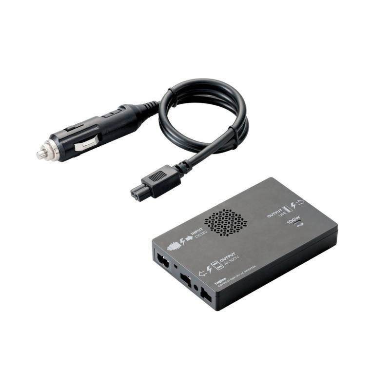 Logitec DC・ACインバーター 車載用 USBポート搭載