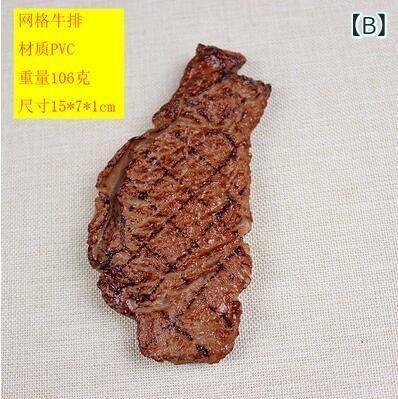 bloomelierの食品サンプル オージーサーロインステーキ 牛肉 リアル 精巧 フェイクフード 店舗ディスプレイ レストラン メニュー見本 カフェ 展示会 撮影小物 模型 プラスチック製｜アングル3