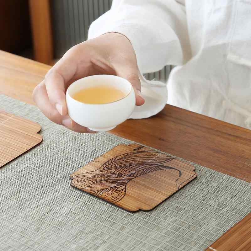 茶道用品 レディース 天然竹製 手作り 極細竹編み 漆工芸 和モダンデザイン 高級感 通年利用 茶敷き 茶道席 香道敷物 急須置き コースター テーブルウェア