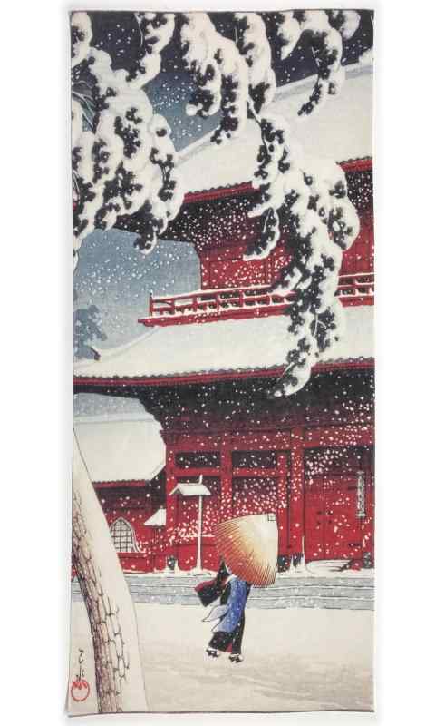 古今東西 浮世絵 手ぬぐい 川瀬巴水 東京二十景 芝増上寺