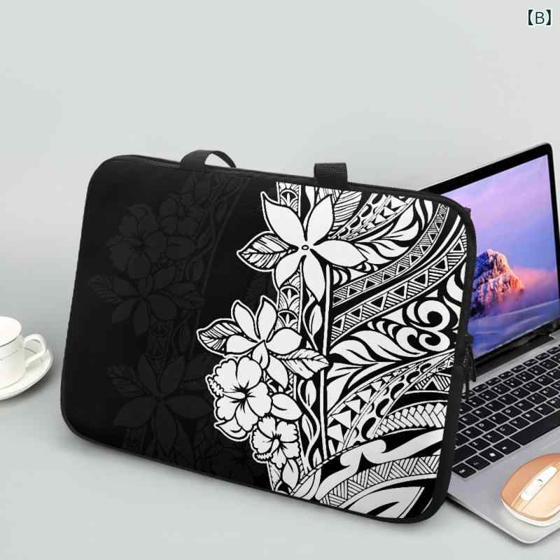 PCバッグ ユニセックス おしゃれ ポリネシア柄 ノートパソコン タブレット ガジェット 整理 収納 手提げ ネオプレン素材 15インチ対応 花柄 bloomelier-10172475 bloomelier サンプル画像3
