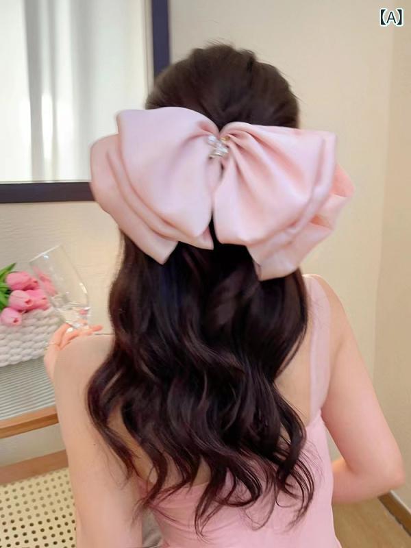 ヘアアクセサリー レディース 華やかフラワー リボン 高級感 パール装飾 ビッグヘ...