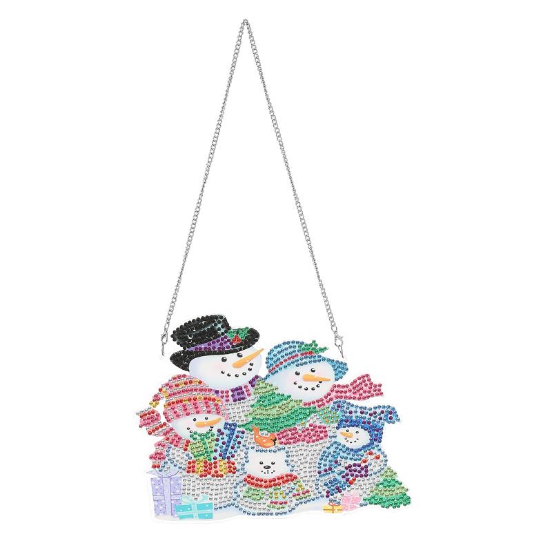 ドアプレート クリスマス スノーマン 全面ジルコニア アクリル製 片面 ドアサイン 玄関 リビング ウォールデコ キラキラ インテリア雑貨 モダン シンプル ジルコニアアート bloomelier-10173724 bloomelier パッケージ画像