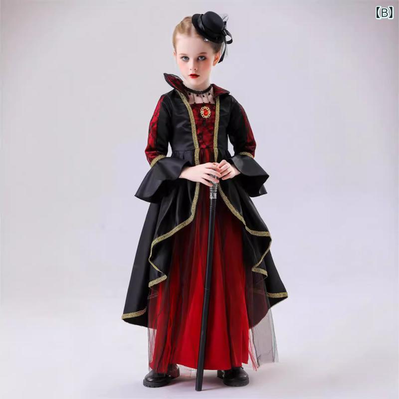 bloomelierのドレス キッズ 女の子 ハロウィン コスチューム コスプレ 衣装 吸血鬼 悪魔 魔女 プリンセス ワンピース 舞台 発表会 イベント パーティー 仮装 ポリエステル｜アングル3