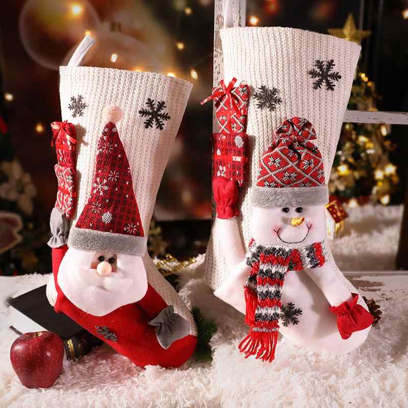クリスマスソックス クリスマス 飾り オーナメント 吊り下げ 飾り付け サンタクロース 雪だるま トナカイ ツリー飾り ニット
