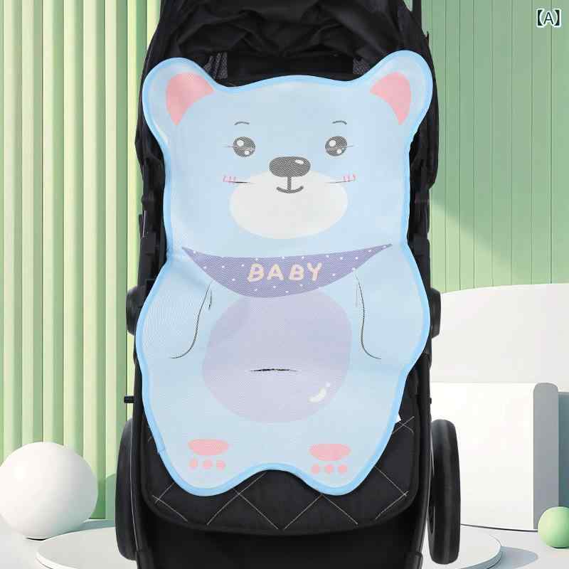 bloomelierのベビーカーシート ベビー 子供 接触冷感 ひんやり 涼しい 涼感マット ベビーカー チャイルドシート ベビーチェア ダイニングチェア 兼用 汎用 アニマル柄 春夏 快適 通気性 敷きパッド｜アングル2