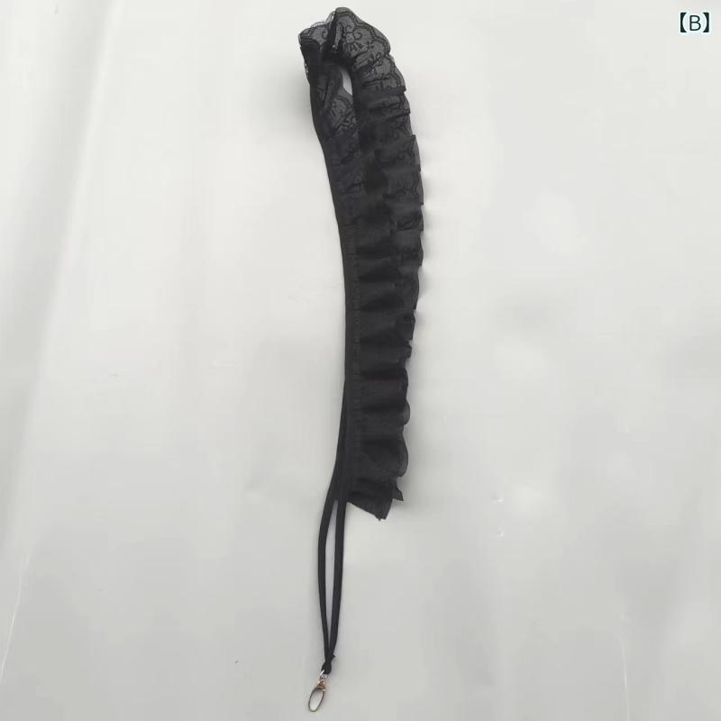bloomelierのスマホショルダー 日系 かわいい フリルデザイン 斜め掛け 肩掛け ストラップ シアー素材 ガーリー ファッション アクセサリー 携帯 普段使い 春夏｜アングル3