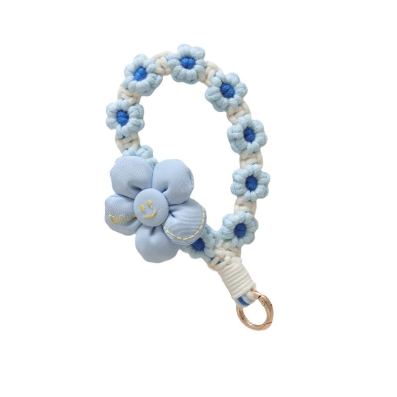 Zodiac - スマホストラップ レディース コットン 手編み ハンドメイド かわいい 立体フラワー 花モチーフ 携帯ストラップ キーホルダー 鍵用 リストストラップ バッグチャーム プレゼント 贈り物