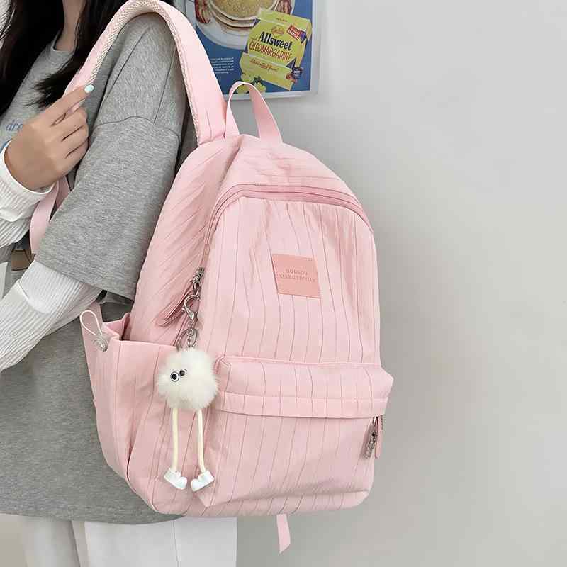 リュック 女の子 キッズ レディース スクールバッグ 軽量 コンパクト ポコポコ格子柄 ナイロン かわいい 韓国風 オルチャン 小学生 中学生 高校生 通学 普段使い ピンク ホワイト イエロー