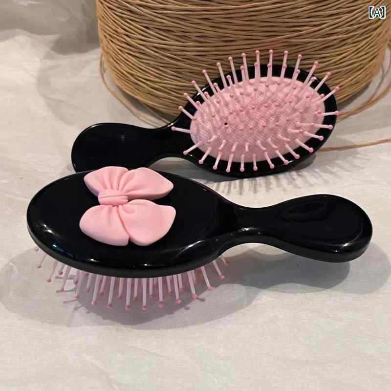 ヘアブラシ キッズ レディース かわいい 蝶結び クッションブラシ マッサージブラシ ミニサイズ 軽量 旅行用 ポータブル ヘアケア パステルカラー DIY bloomelier-10459482 bloomelier サンプル画像2