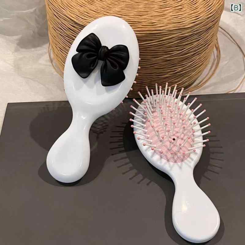 ヘアブラシ キッズ レディース かわいい 蝶結び クッションブラシ マッサージブラシ ミニサイズ 軽量 旅行用 ポータブル ヘアケア パステルカラー DIY bloomelier-10459482 bloomelier サンプル画像3