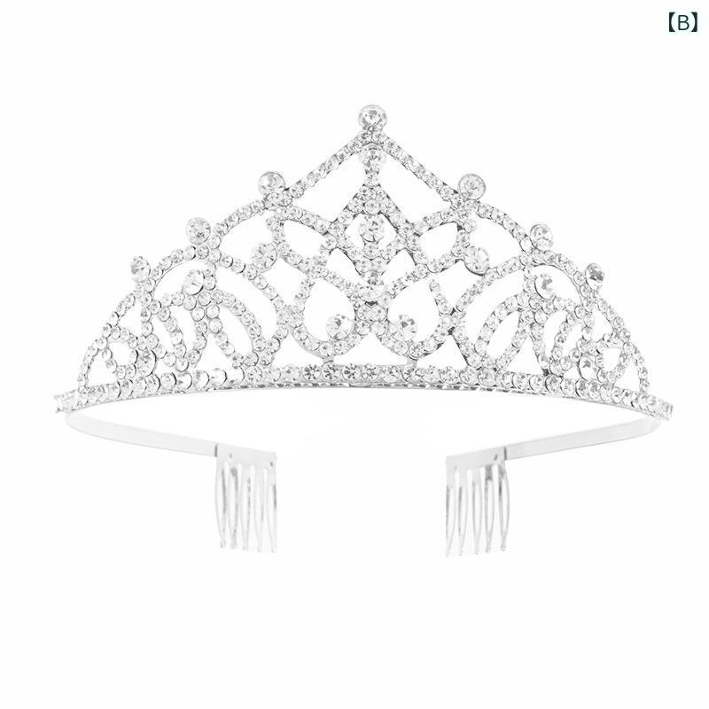 bloomelierのティアラ レディース エレガント 欧米風 ウェディング ラインストーン 高級感 コーム付 ヘアアクセサリー 結婚式 ブライダル小物｜アングル3