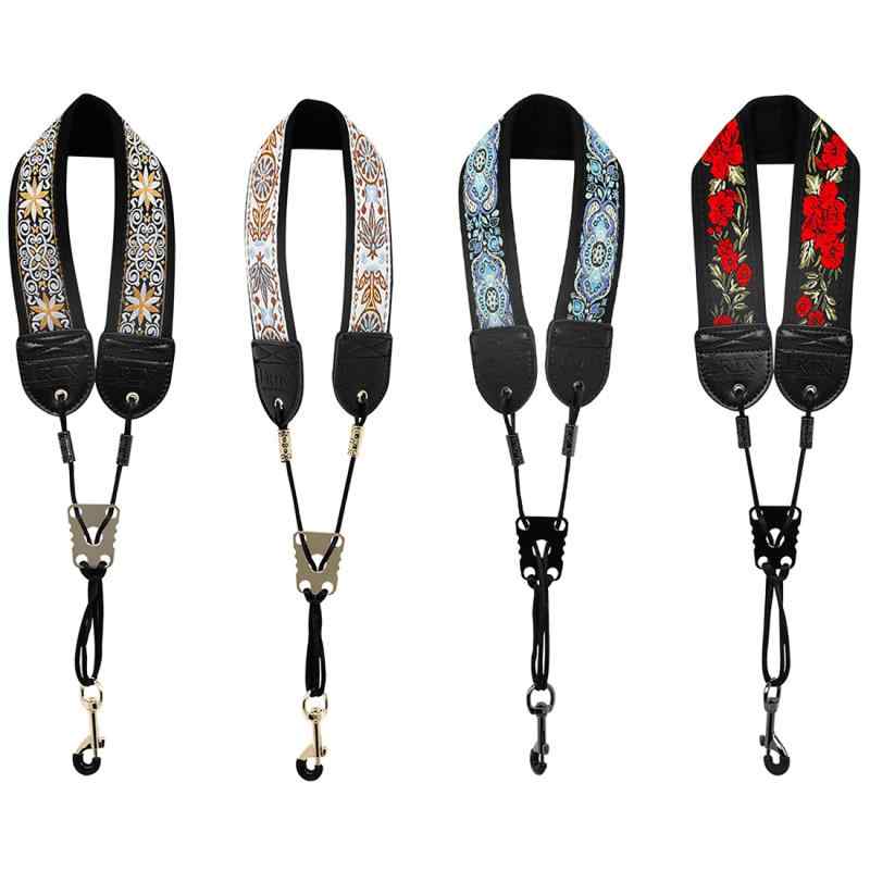 Musical Instrument Accessories for Men: Tenor, Alto, Soprano Saxophone Shoulder Strap, Neck Strap, Cushioned Pad, Adjustable, Embroidered Design, Comfortable Playing Support Belt