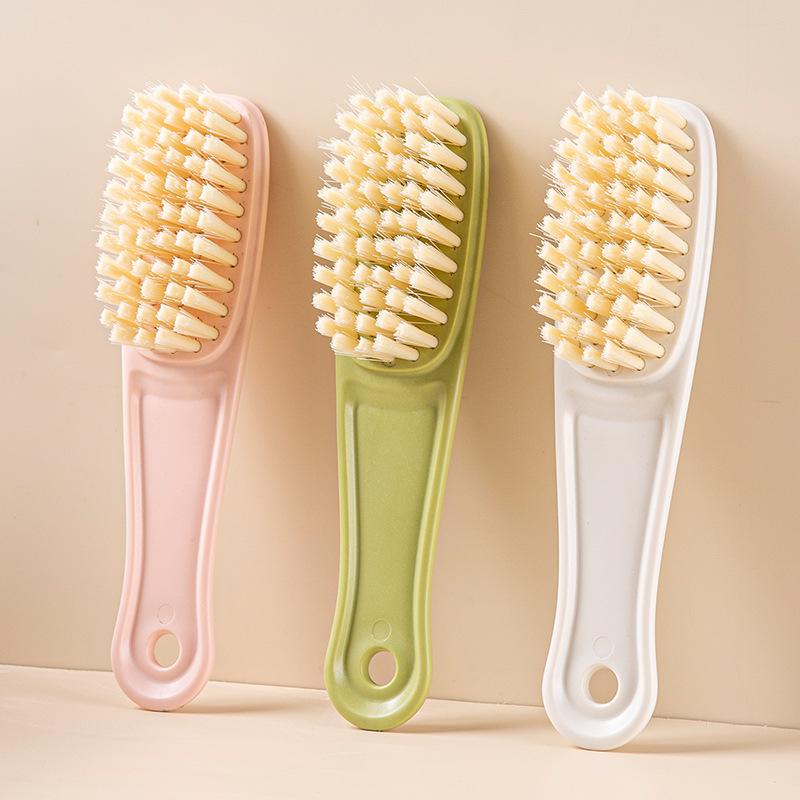 Cream - 靴ブラシ 生活雑貨 家庭用 衣類 洗濯 靴洗い用 ソフトタイプ 柔らかい毛 傷つけにくい 多用途 手洗いグリップ付き 便利アイテム 浴室 玄関 キッチン 掃除用品