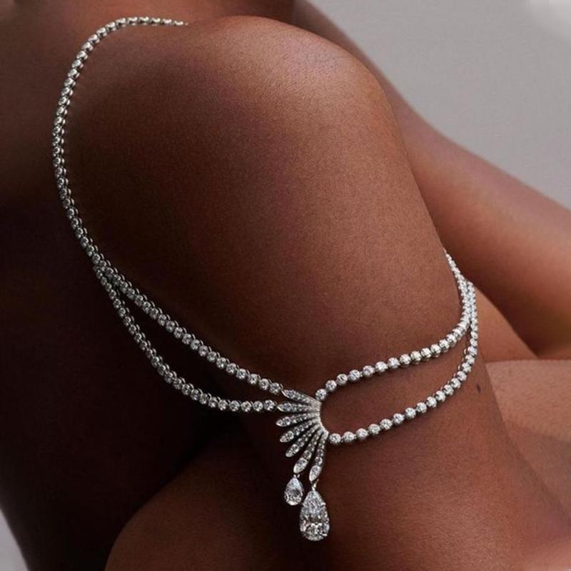 Women'S Accessories - 肩チェーン レディース ファッション小物 ジルコニア 欧米スタイル 高級感 大人セクシー 華やか 電気メッキ加工 ティアドロップデザイン ゴールド シルバー 夏季