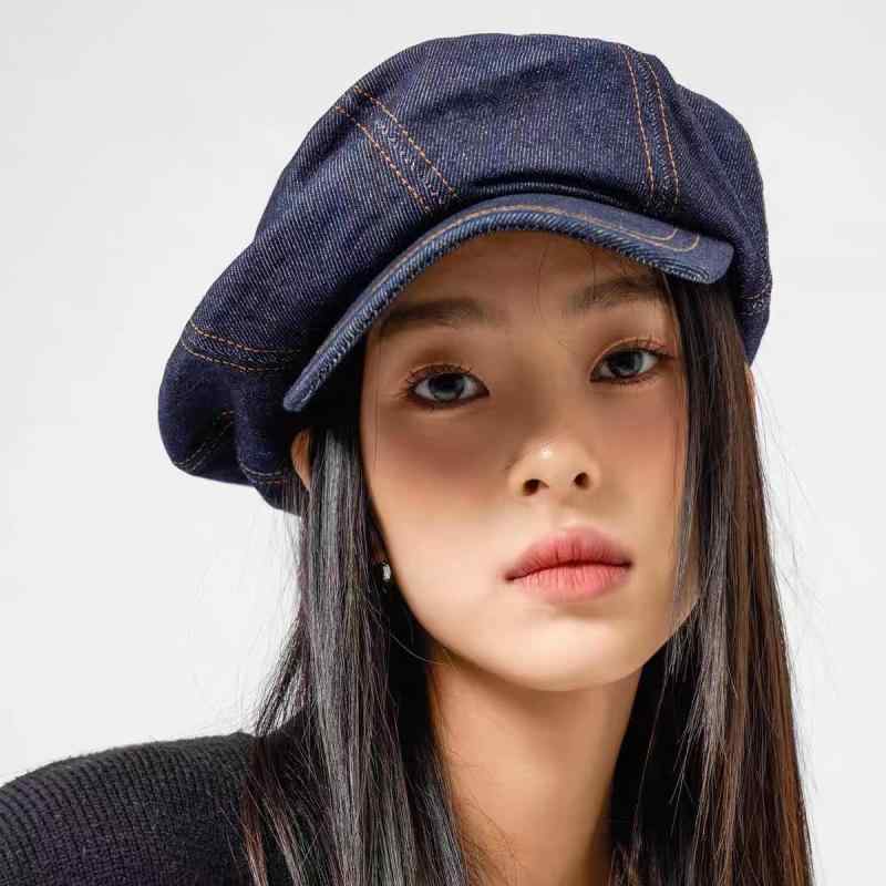 ・商品カテゴリ: ベレー帽・帽子のトップスタイル: ラウンドトップ・つばのスタイル: ショートブリム・カラー: ダークブルー,ライトブルー,ミディアムブルー・サイズ: M (約56-58cm)・機能: 通気性,日よけ・スタイル: エレガント,シンプル・生地名: デニム・スタイルカテゴリ: ファッショントラベル・加工技術: サテン仕上げ・人気要素カテゴリ: 自然