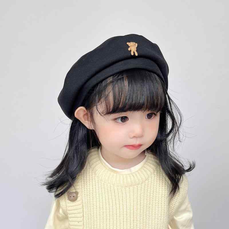 ベレー帽 子供 女の子 キッズ ベビー 親子 秋冬 おしゃれ かわいい 韓国風 ファッション小物 通園 お出かけ 防寒 アクリル 通気性 クマモチーフ カボチャ型