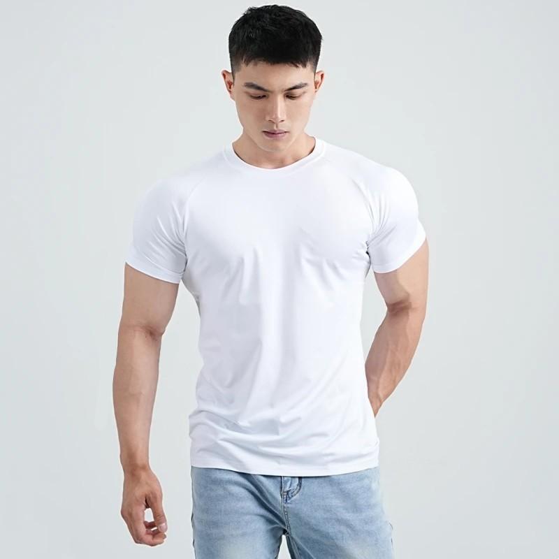 Tシャツ メンズ 夏 吸汗速乾 ストレッチ素材 スリムフィット 無地 半袖 スポーツ ...