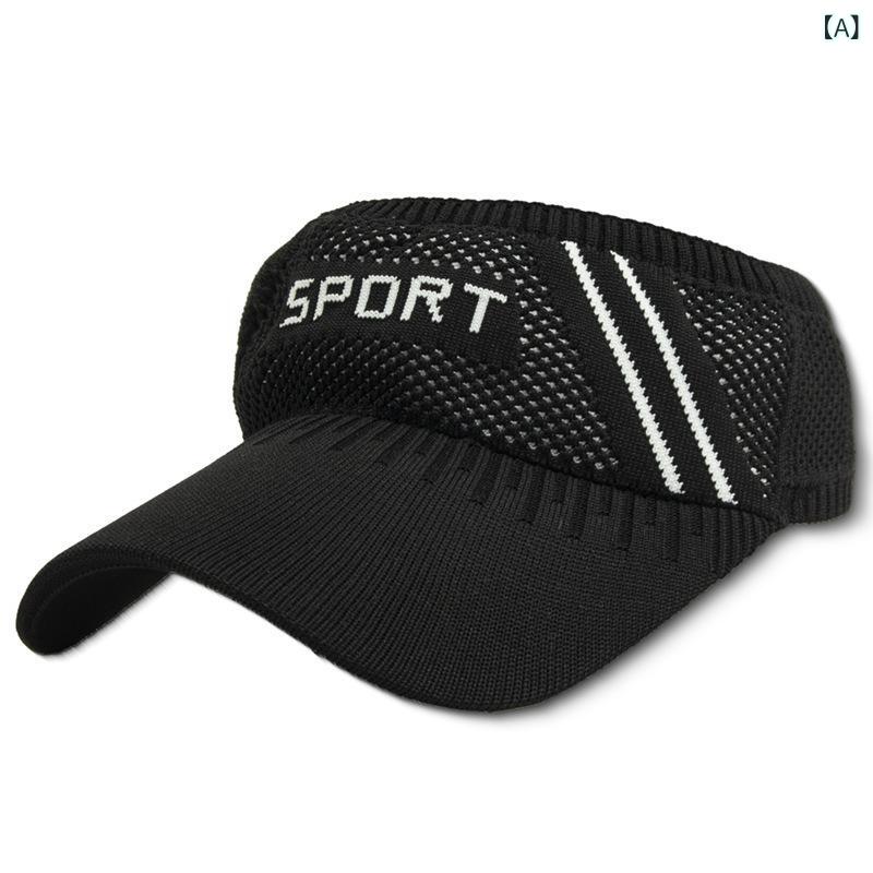 Rakuten - サンバイザー レディース 韓国風 ファッション ニット つば広 日よけ 日焼け防止 アウトドア ランニング サイクリング 英字ロゴ スポーツ ポリエステル素材 通気性