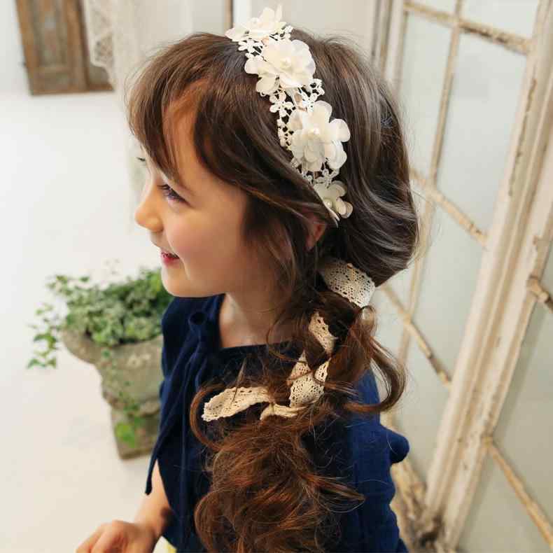 ・カテゴリ: ヘアアクセサリー・スタイル: 子供用、韓国風・素材: 布・デザイン: 花柄・装飾: パール・カラー展開: 白色、緑色、粉色・種類: ヘアバンド、ヘアリボン・対象: 子供