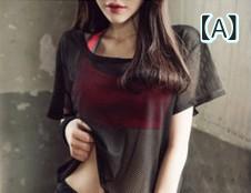 Tシャツ レディース 速乾 吸汗性 ゆったり 通気性 メッシュ フィットネス ヨガ 半袖 ウェア 春夏 ジム トレーニング ウォーキング ランニング アクティブシーン