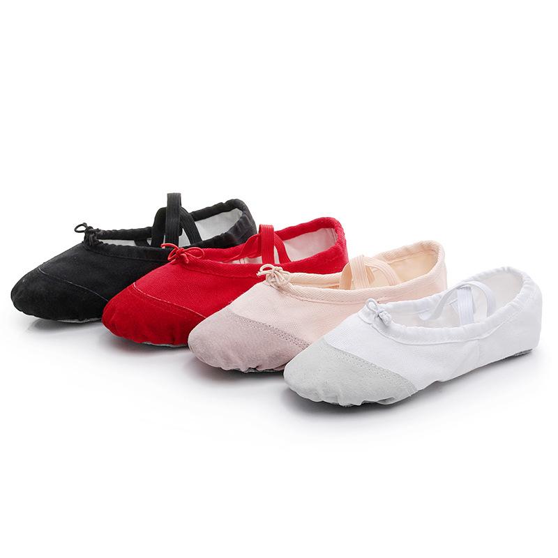 ダンスシューズ キッズ 男の子 女の子 バレエ ヨガ トレーニング ソフトソール 牛革底 キャンバス 通気性 軽量 耐摩耗性 フィット感 フィットネス モダンダンス ラテン 体操用