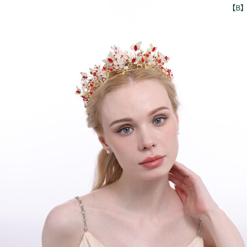 bloomelierのヘアアクセサリー レディース 合金製 春夏 レトロ ブライダルクラウン 欧米風 アンティーク調 電気メッキ加工 ハンドメイド 花冠 ウェディングヘッドドレス｜アングル3