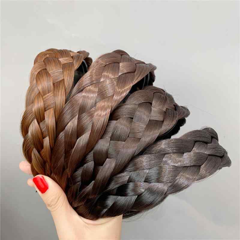 ヘアアクセサリー レディース カチューシャ フィッシュボーンブレード フェイクヘア 編み込み ボリュームアップ 小顔効果 韓国スタイル 春夏 トレンドファッション小物