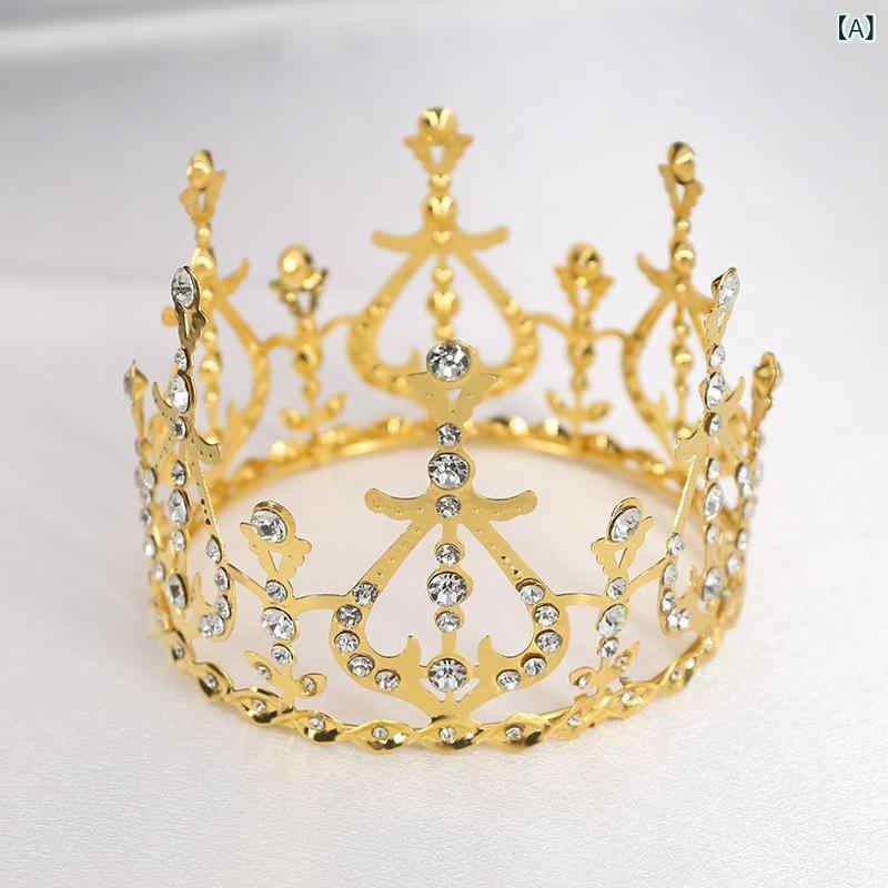 bloomelierのヘアアクセサリー レディース クラウン ティアラ オリジナルデザイン 結婚式 披露宴 誕生日 パーティー イベント シンプル 金属製 電気メッキ加工 春夏 ヘッドドレス 髪飾り｜アングル2