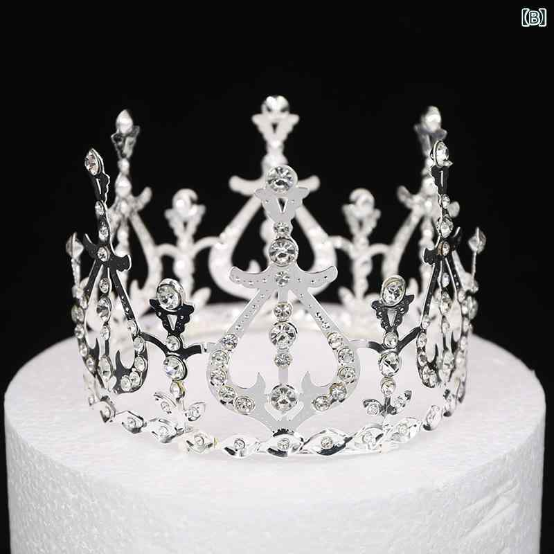 bloomelierのヘアアクセサリー レディース クラウン ティアラ オリジナルデザイン 結婚式 披露宴 誕生日 パーティー イベント シンプル 金属製 電気メッキ加工 春夏 ヘッドドレス 髪飾り｜アングル3