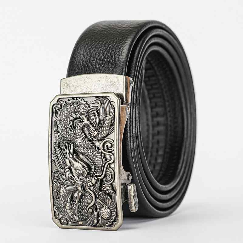 ・素材: 高品質PU・バックル素材: 合金・留め具: 自動バックル・デザイン: 龍鳳紋様・カラー: ブラックライチ柄, シルバーバックル・幅: 約2-4cm・長さ: 105cm, 110cm, 115cm, 120cm, 125cm, 130cm・スタイル: レトロ, エスニック, 中国風, 文芸レトロ・加工: 電鍍