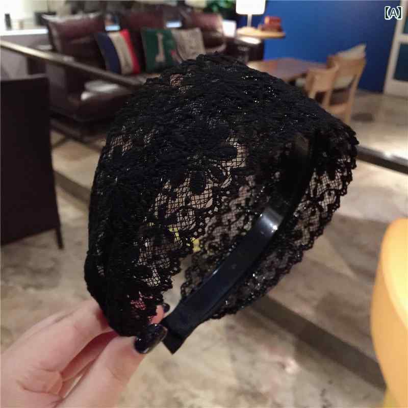 ヘアバンド レディース 幅広 レース フラワーモチーフ 白髪隠し 洗顔用 ズレにくい...