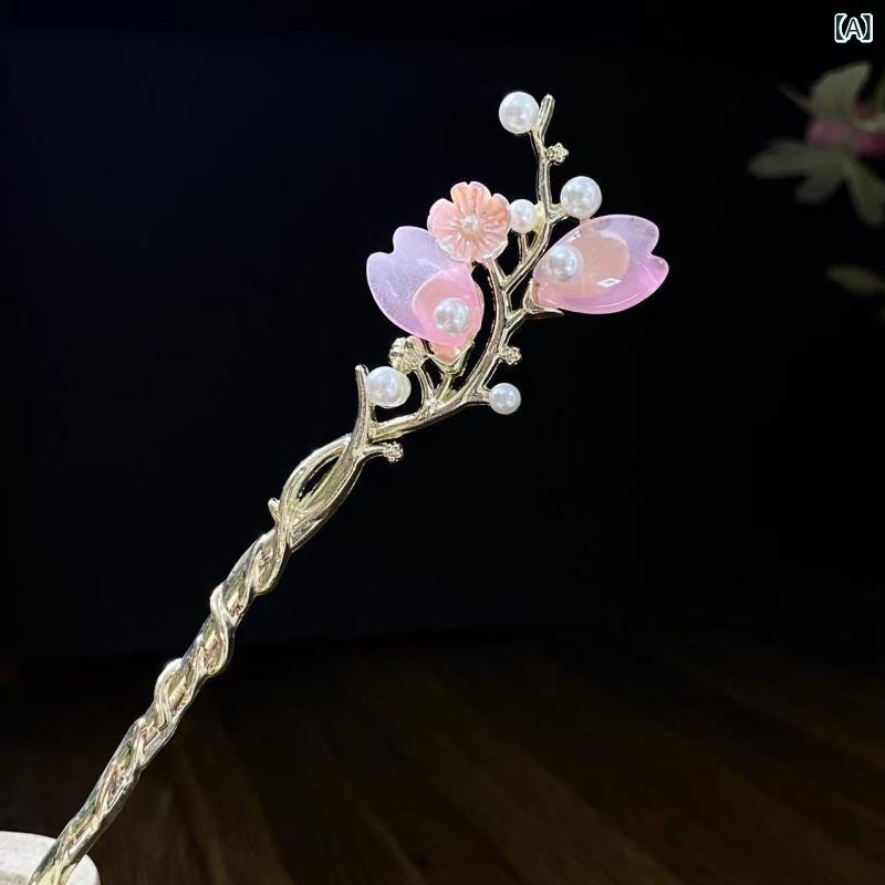・カテゴリ: ヘッドアクセサリー・スタイル: レトロ・素材: 金属・デザイン: 花・仕上げ: メッキ・カラー展開: ピンク、ホワイト、ライトイエロー、シルバー、ゴールド
