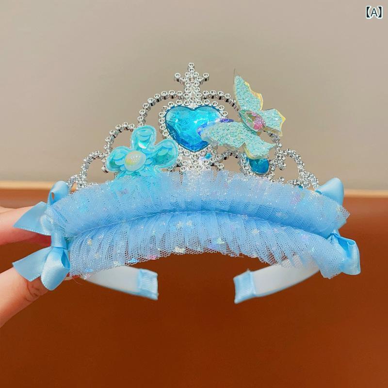 Cachucha - ヘアアクセサリー 女の子 プリンセス 王冠 ティアラ カチューシャ 発表会 イベント ドレスアップ フラワーモチーフ リボン レース 髪飾り スパンコール キラキラ ラインストーン 立体飾り