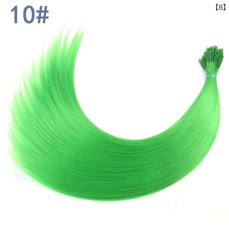 bloomelierのヘアエクステ レディース 50cm 耐熱ファイバー フェザーデザイン スティックタイプ カラフル 多色展開 自然な仕上がり シームレス仕様｜アングル3