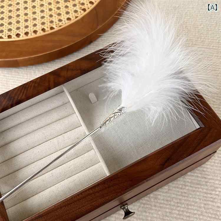 Accessories Supplies - ヘアアクセサリー レディース 羽根かんざし 古風デザイン 高級感 エレガント 電気メッキ加工 金属製 まとめ髪 髪飾り チャイナドレス 和装小物
