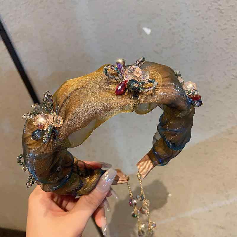 ・素材: 人造水晶・加工方法: ハンドメイド・カラー: 姜黄色・装飾要素: パール、満天星、水滴、輝き・スタイル: OL、通勤・カテゴリ: ヘッドアクセサリー・対象: 女性