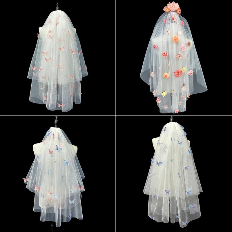 ヘアアクセサリー レディース 花嫁 蝶 バタフライ 多色 カラフル ピンク ブルー 二層式 フラワー 花柄 ヘアコーム ヘアピン かわいい スイート 夏