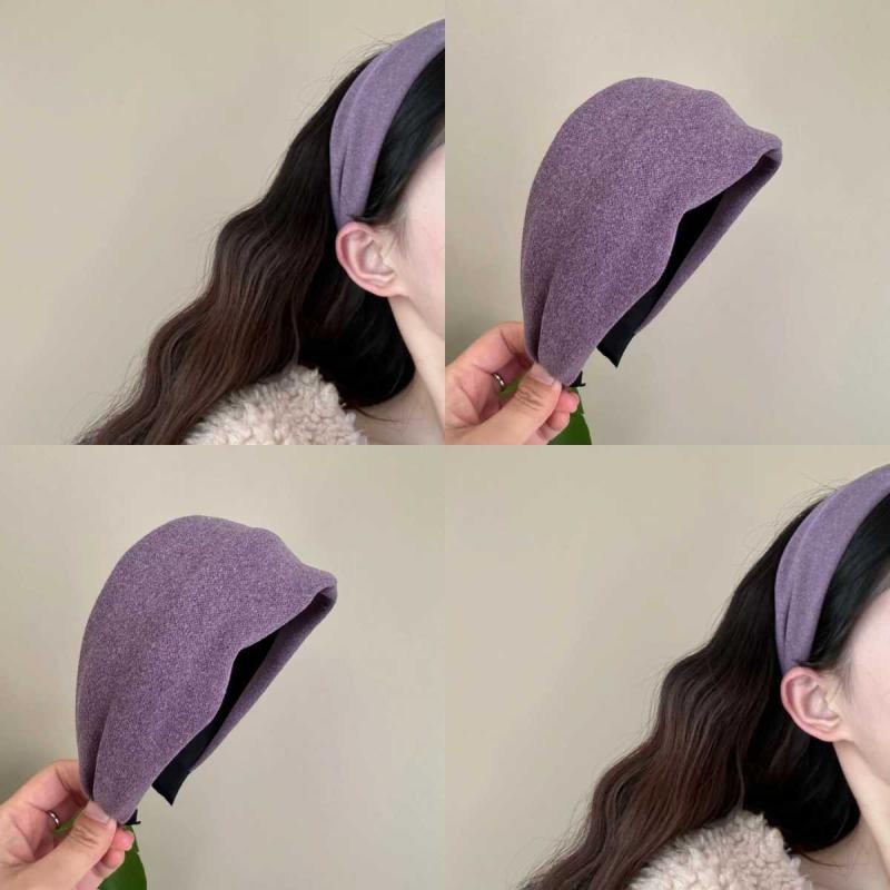 Rakuten - ヘアバンド レディース ベルベット ビロード 幅広 ミスティパープル 秋ブラウン パンプキン 秋冬 肌映え 韓国風 レトロ かわいい おしゃれ 甘め 爽やか 旅行 普段使い ハンドメイド