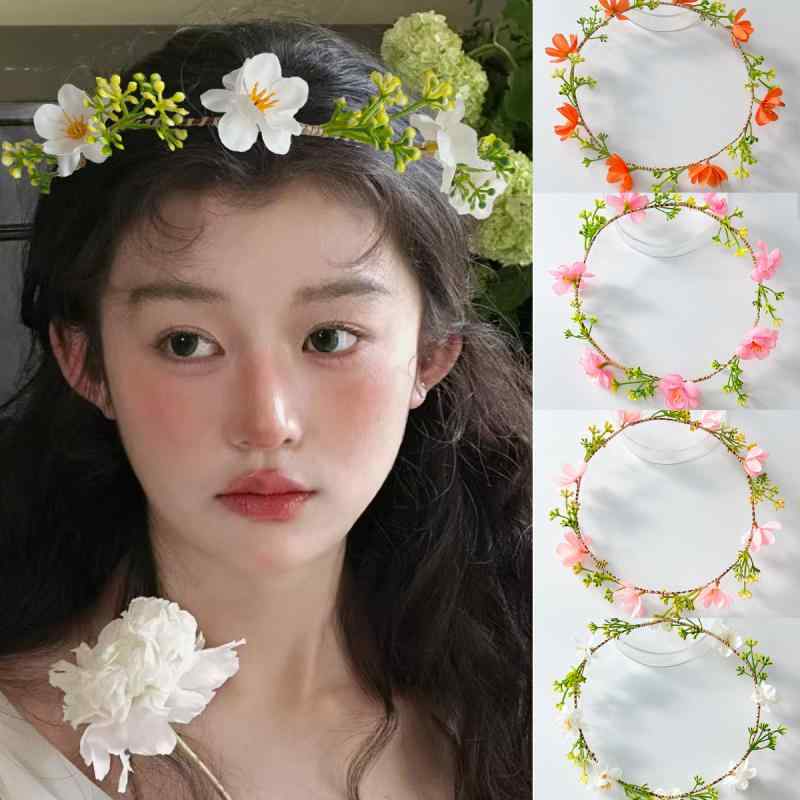 花冠 レディース 森ガール フラワー ヘッドバンド ヘアアクセサリー 春夏 ナチュラ...