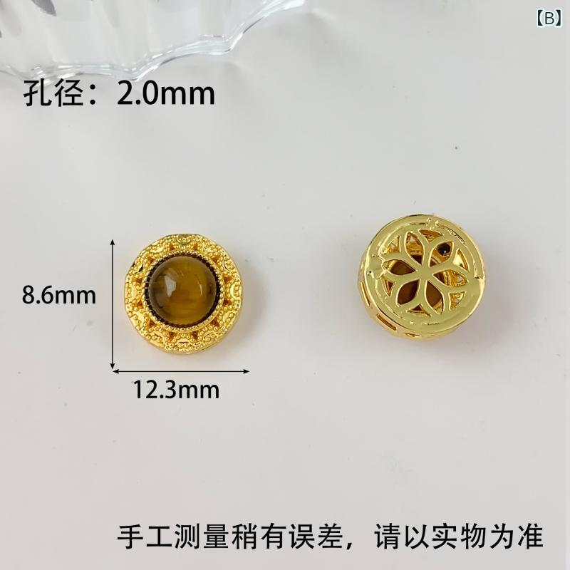 ビーズパーツ レディース タイガーアイ 金メッキ DIY アクセサリー 楕円形 丸形 方形 星形 四つ葉クローバー ハート形 クラウン形 菱形 フラワーエッジ レトロパール 高級感 シンプル 色落ち防止 夏 通勤 OL ファッション 小型 bloomelier-10273430 bloomelier サンプル画像3