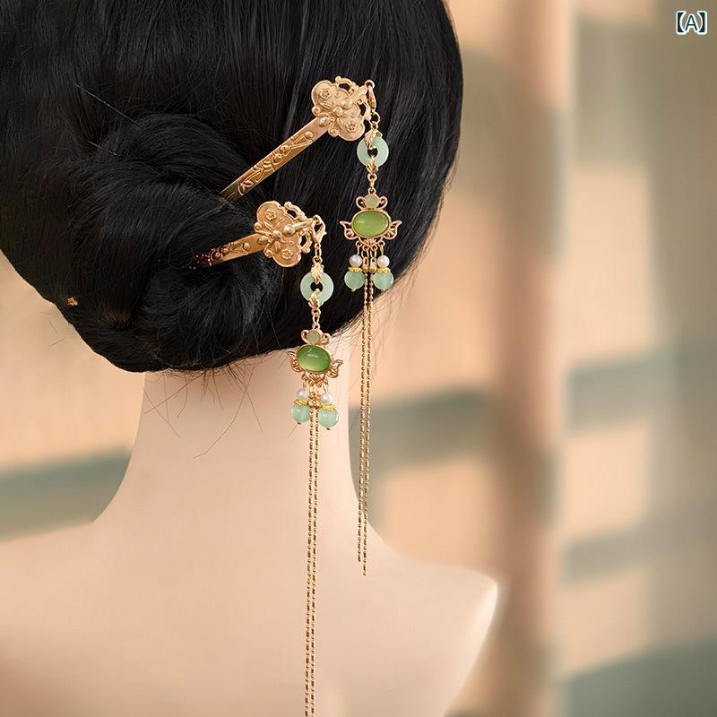 ・カテゴリ: ヘアアクセサリー・スタイル: レトロ・対象: 女性用・デザイン: 花モチーフ・素材: 合金・加工: メッキ・カラー展開: 焼藍、潇湘、玉環、双藍