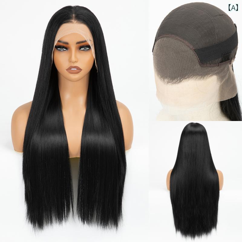 bloomelierのウィッグ レディース フルウィッグ ロング ヘアー カール 巻き髪 ストレート センター分け 自然 医療用 コスプレ 耐熱 かつら｜アングル2